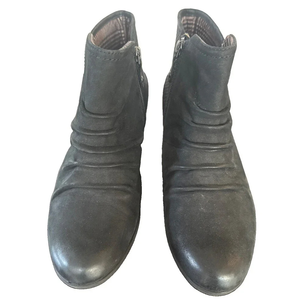 Rockport Cobb Hill Gratasha Ankle Boots Black Leather Women’s 8.5 – Comfort Zip